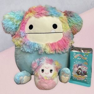 ZOZO 16” BIGFOOT RARE SQUISHMALLOW WITH A SCENTED MYSTERY 6” BABY BIGFOO…